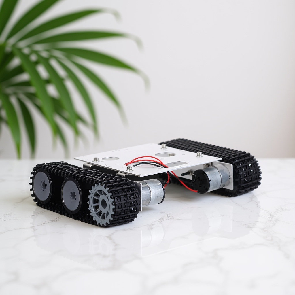 Tracked Robot Chassis - 金属製ロボット戦車シャーシキット - 12Vモーター搭載、RC STEMプロジェクト、DIYロボット工学、オフロード探検、リモコン操作用。