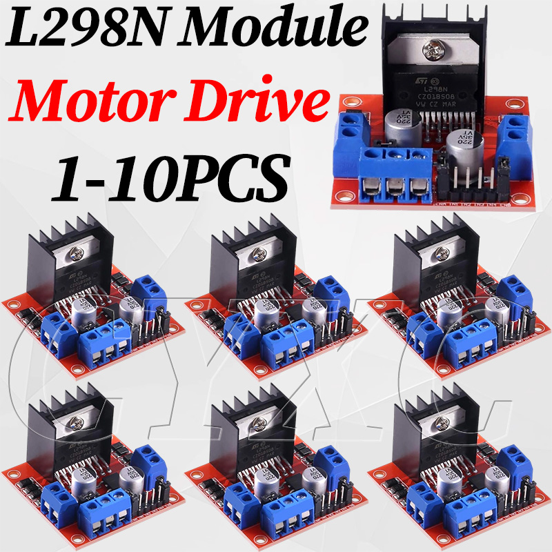 Motor Driver L298N - 1-10 個 L298N ステッピングモータードライバーコントローラーボードデュアル H ブリッジモジュールスマートカーパワーメガ