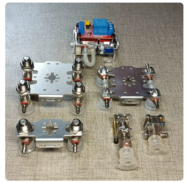 Robot Gripper Claw - リレー制御式吸着カップと真空ポンプを備えた大型ロボット用クロー型グリッパー。ArduinoロボットDIYキット用マニピュレーターアクセサリー。