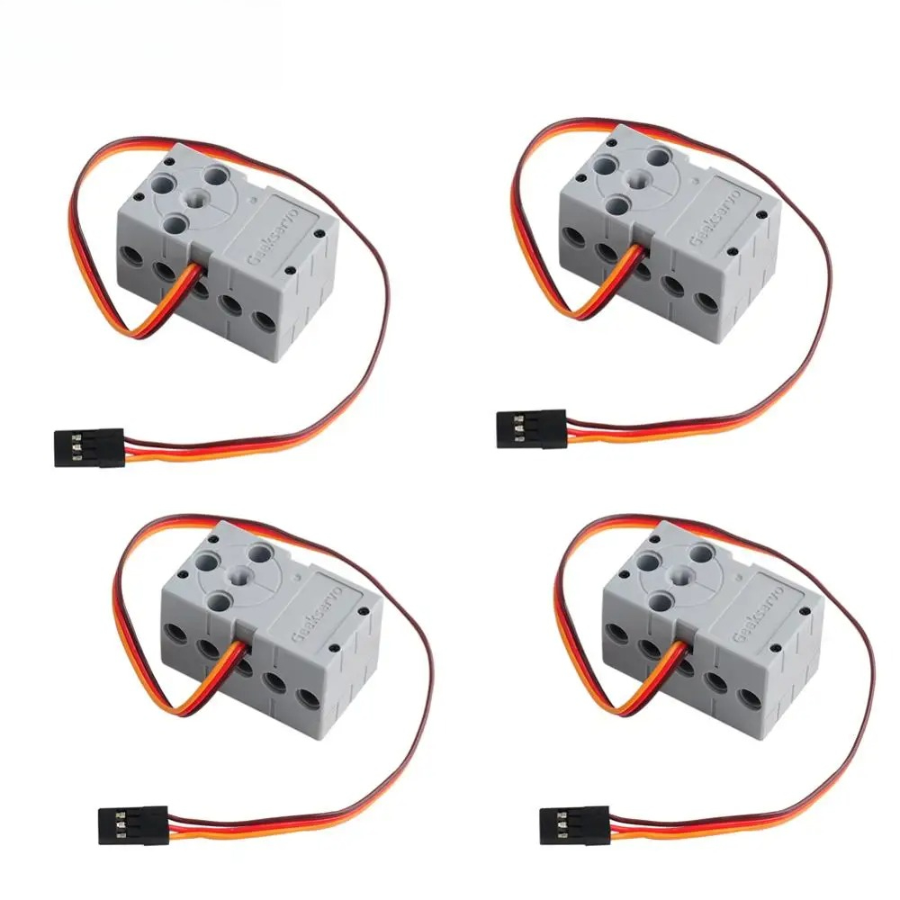 Microbit - 1/2/4個入り 2KG ギークサーボ 360度プログラマブル ミニギークサーボ デュアル出力シャフトサーボモーター