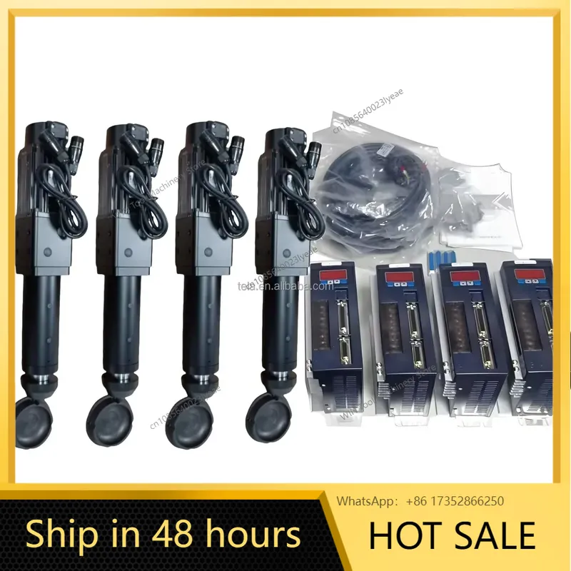 Servo Kit - 4DOF DIYプラットフォームキット 750サーボモーターアクチュエータ 100mmストローク サーボモータードライバーAASD15A付き Simntoolsレーシングシミュレーター用