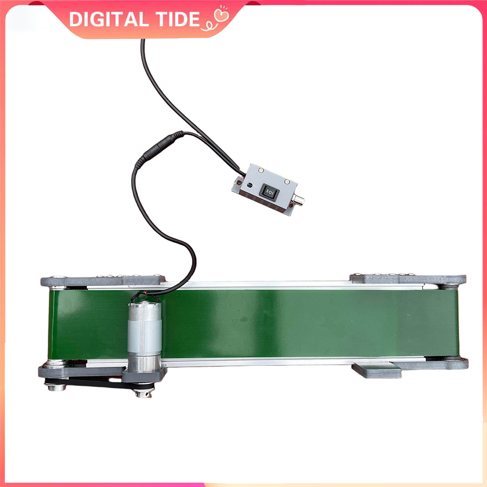 Line Follower Robot - デスクトップコンベヤーベルト 10*100cm 調整速度モーター電動コンベヤーベルト可変方向組立ラインロボットアームキット用