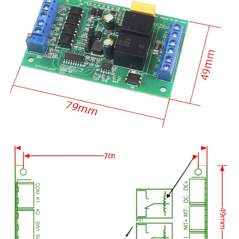 Dc Motor 12V - 産業用DCモーターコントローラー 10A 12V 24V ドライブモジュール、正転・逆転切り替え機能付き、Hanlei製過負荷保護アクセサリー用。