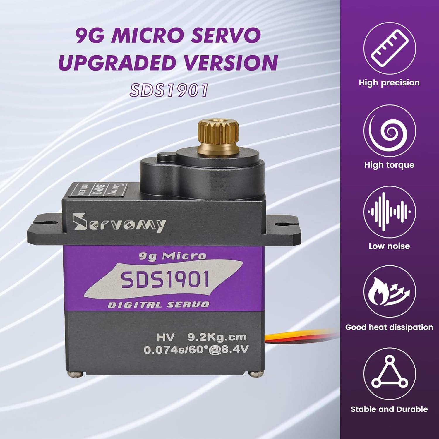 Sg90 Servo - SERVOMY-SDS1901 デジタル9Gマイクロコアレスサーボ 9kg 0.07秒 8.4Vメタルギア Rep