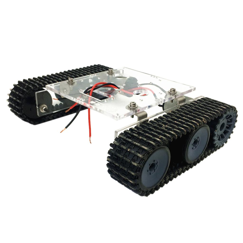 アクリル合金製の車体と履帯を備えたロボット。教育実験用のDI - Robot Car Kit のレビューと価格