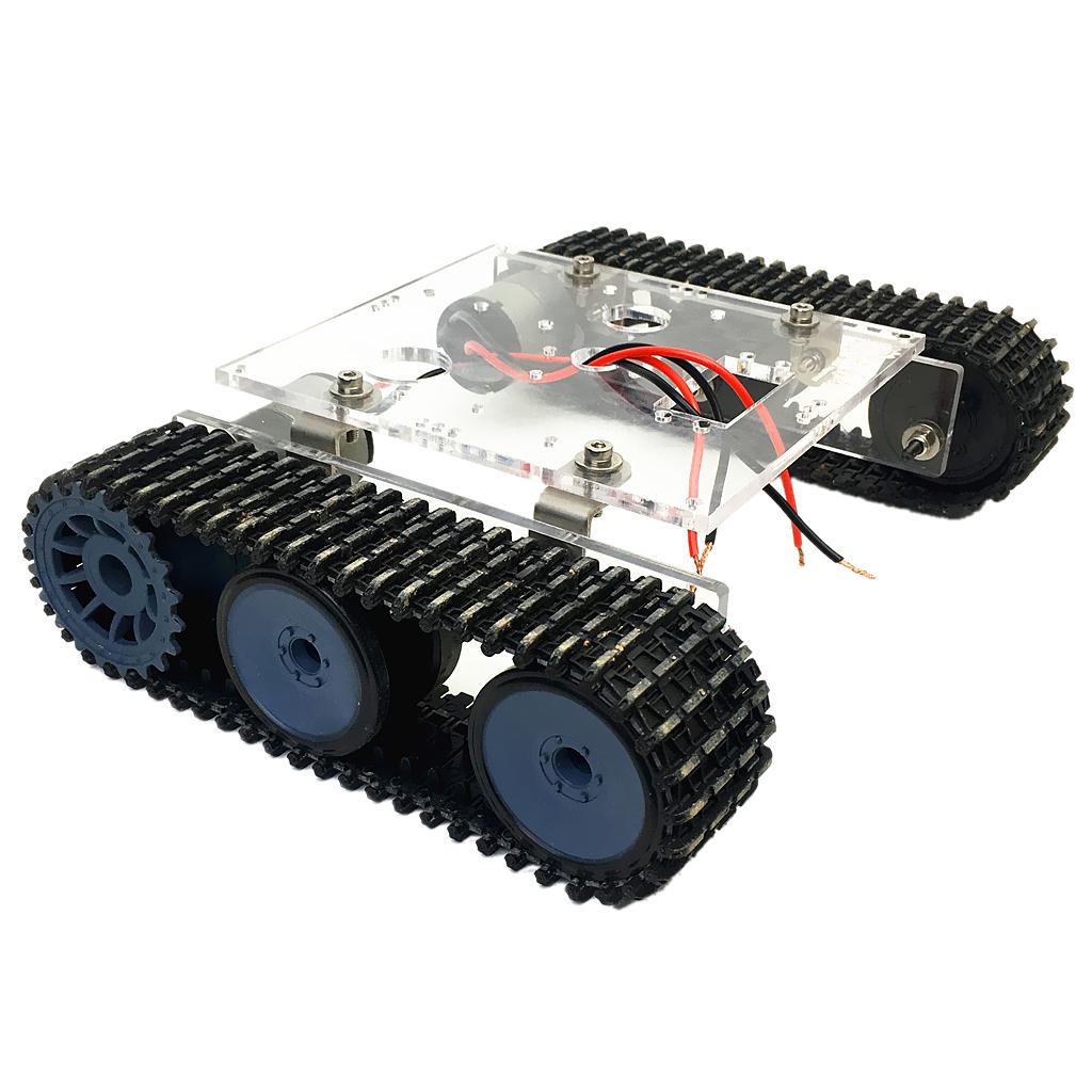 アクリル合金製の車体と履帯を備えたロボット。教育実験用のDI - Robot Car Kit のレビューと価格