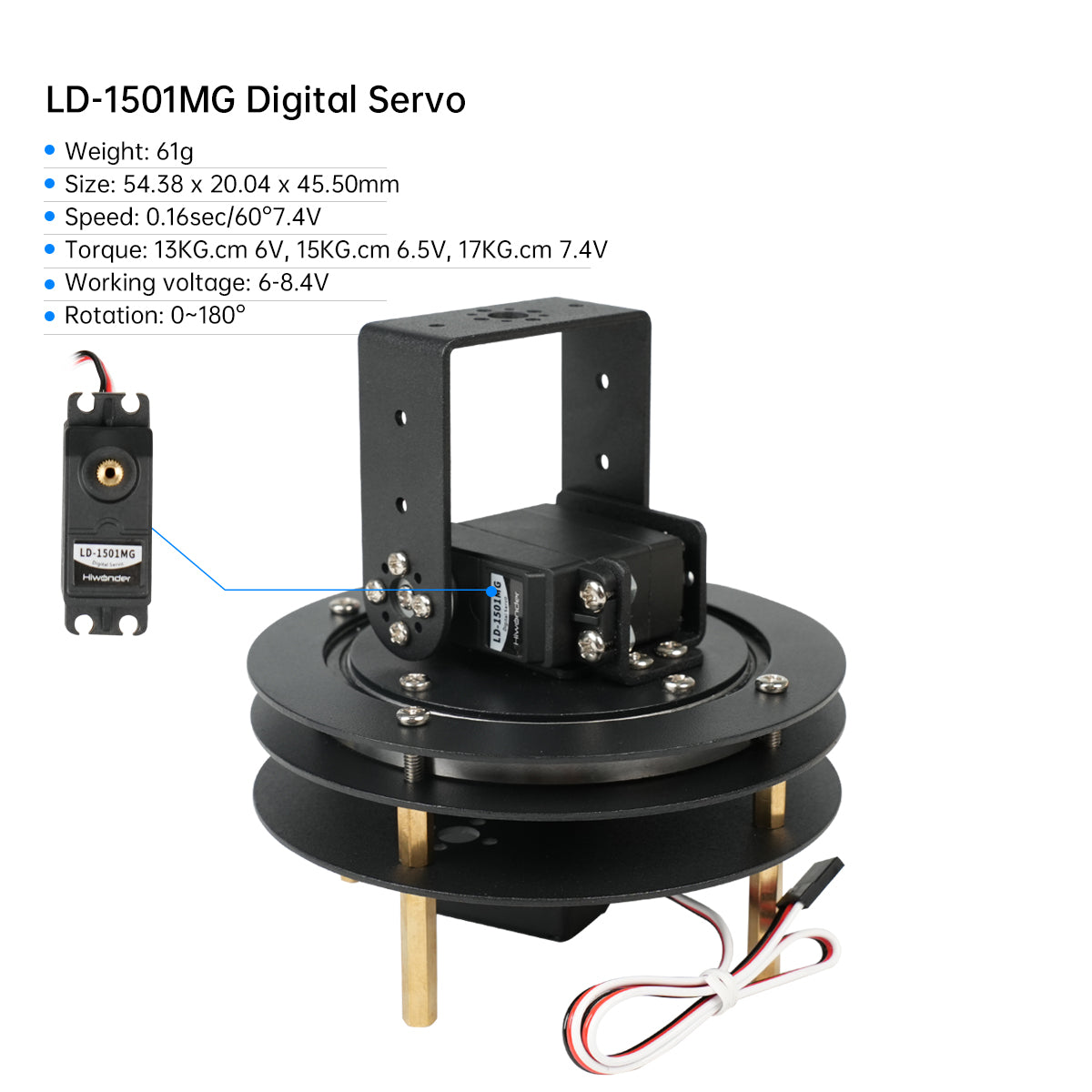 ハイワンダー 未組立 2自由度パンチルトデジタルサーボキット - Servo Bracket のレビューと価格