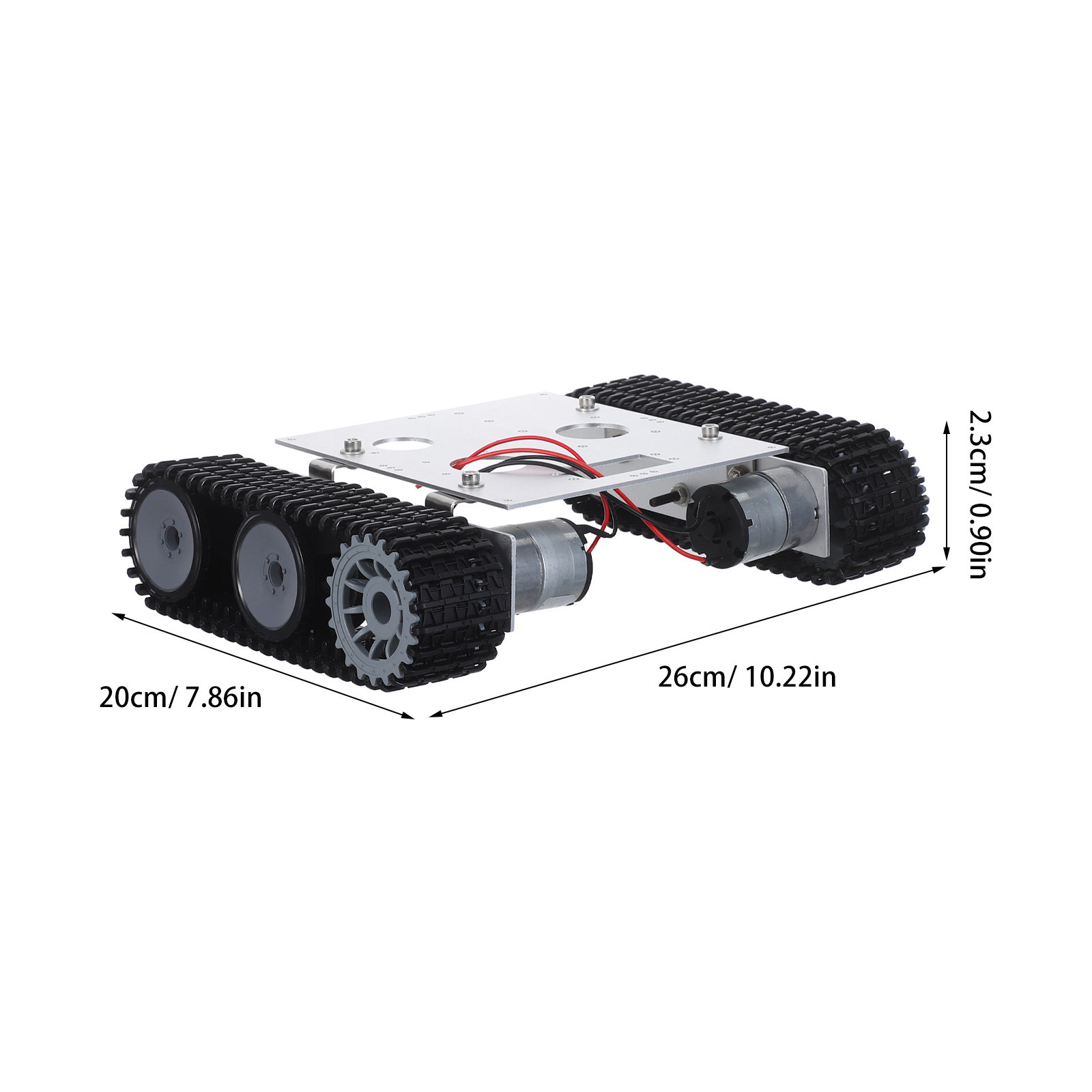 金属製ロボット戦車シャーシキット - 12Vモーター搭載、R - Tracked Robot Chassis のレビューと価格