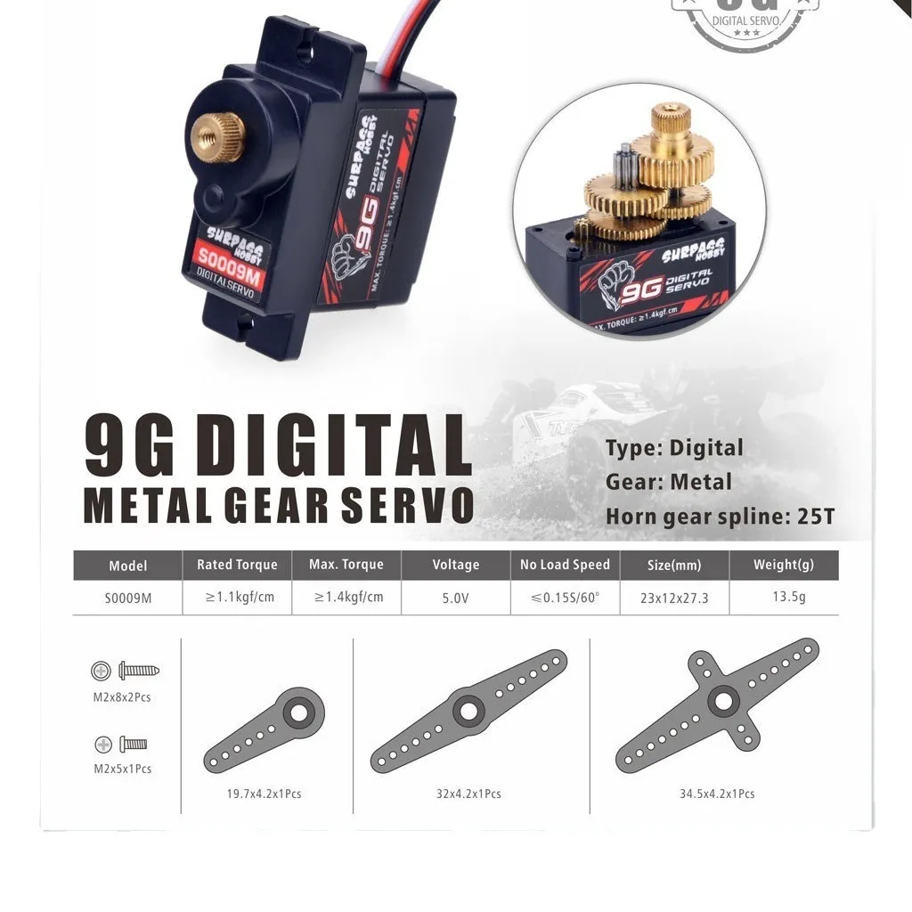 RCデジタルマイクロサーボ 2g 3.7g 4.3g 6g  - Micro Servo のレビューと価格
