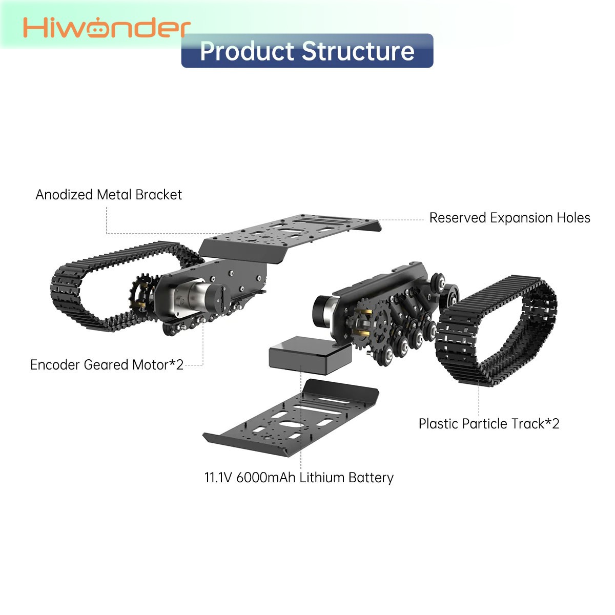 Hiwonder 装軌式戦車ロボットシャーシ シングル/ダブ - Tracked Robot Chassis のレビューと価格
